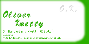 oliver kmetty business card